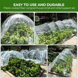 60 Pcs Garden Hoops for Raised Beds, 12 Sets of 8.5 FT Long Garden Hoops, Rust-Free Fiberglass Greenhouse Hoops Grow Tunnel for Netting, DIY Plant Support Garden Stakes for Row Cover