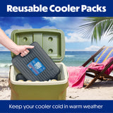 Cooler Shock Ice Packs, Reusable, Premium, Large Ice Pack and Lunch Cooler Set for Long Term Use, Cools Faster Than Ice, Cooler Accessories, Gray, 2 Pack