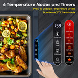 VIPDIGI Food Warming Mat, Large Electric Warming Tray, Silicone Fast Heating Warmer Pad, 6 Temp Adjustable, 6 Timer & Safety Lock, Auto Shut-Off for Countertops Buffets Party Blue