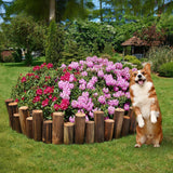 Wood Garden Edging, Natural Wooden Solid Log Fence Border Decorative for Flower Bed Barriers and Landscape Fencing, 6.9 in H x 3.0 ft L, 1.9 in Diameter (2PACK)