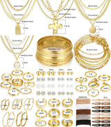 FANDY 137 Pieces Gold Jewelry Set for Women