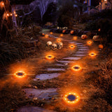 Flacchi Solar Ground Lights - Solar Powered Lights Outdoor Solar Disk Light Waterproof Landscape Light for Patio Yard Pathway Walkway Driveway (Orange, 12 Pack)