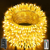Ollny Christmas Lights Outdoor 400LED 131FT, Warm White Fairy Lights with Remote 3 Timer, Plug in 8 Modes String Lights for Bedroom Indoor Outside House Party Xmas Decorations