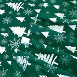 Elegant Comfort Luxury Soft Bed Sheets Holiday Pattern 1500 Premium Hotel Quality Microfiber - Softness Wrinkle and Fade Resistant (6-Piece) Bedding Set, Queen, Hunter Green Christmas Tree