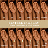 BESTEEL 13 Pairs Small Stud Hoop Earrings Set for Women, Gold Earrings Pack