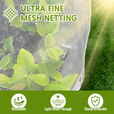 Homiton 2 Pack Fruit Tree Netting Bags with Zipper and Drawstring, 4 x 5ft Ultra Fine Mesh Garden Netting Plant Cover, Bird Netting for Blueberry Bushes, Fruit Trees, Flowers (White, 4 x 5 ft)