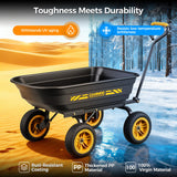 CAMMOO 10 Inch No-Flat Tires 600 lb Garden Dump Cart 4 Cu.Ft.