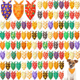 Preboun 100 Pcs Thanksgiving Christmas Dog Bandanas Bulk Holiday Bandanas for Dog Triangle Kerchief Bib Scarf Set for Pet Cat Party Costume Photo Props Accessories Pet Shops Owners Groomers, 25 Styles