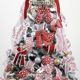 HUIHUANG Christmas Wired Red Christmas Tree Ribbon - 6 Rolls Red and White Candy Cane Ribbon for Tree, Gift Wrapping, Wreath, Garland, Home Decor (2.5" Width, 36 Yards Total)