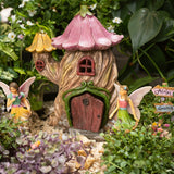 PRETMANNS Fairy Garden House Kit - Outdoor Fairy Houses for Outside with Accessories, Miniature Village Decor for Adults, Large Fairy House 7 Inch (18cm), Garden Decor Set