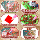 Saillong 12 Pack Vintage Christmas Diamond Painting Greeting Card Kits DIY Retro Christmas Diamond Art Cards with Envelopes Xmas 5D Rhinestones Painting for Adults DIY Craft Family Friend Xmas Gifts