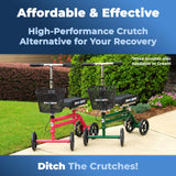 KneeRover Steerable Knee Scooter Knee Walker for Adults for Foot Surgery, Broken Ankle, Foot Injuries - Foldable Knee Rover Scooter for Broken Foot Injured Leg Crutch Alternative with Basket Hot Pink