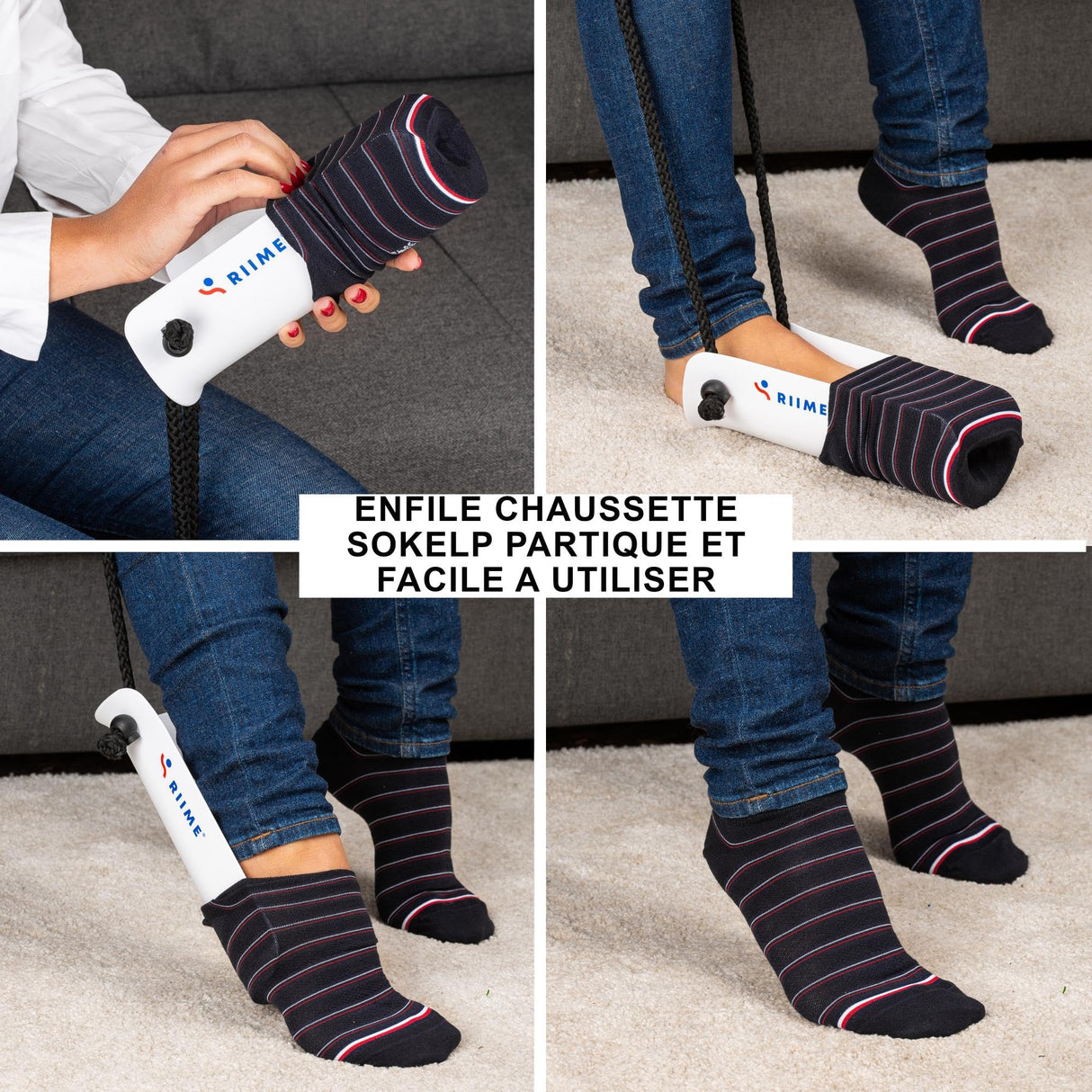 SOKELP-Sock Aid for Putting On Socks-Sock Aid-Ergonomic Handles-Sock Assistant Device No Bending-Hip Kit-Disability Aids for Elderly & Pregnant-Sock Helpers to Put On Your Socks for Seniors
