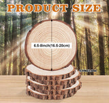 Timburst 6.5-8 inch Unfinished Wood Slices, 6 Pcs Natural Wood Centerpieces for Tables, Wood Slice with Bark, Rustic Wood Circles for Crafts Arts Party Christmas Decorations Wedding Centerpiece
