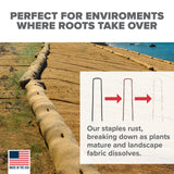 Pinnacle Mercantile USA Made 200 Pack Dissolving Garden Landscape Staples Weed Barrier Fabric Stakes 6 inch Pins Sod Staple 11 Gauge Steel
