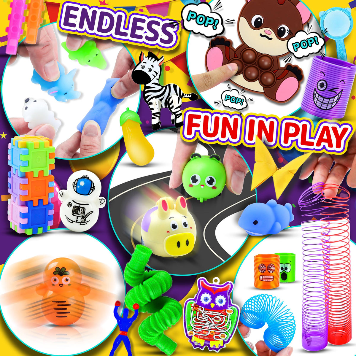 1000 PCS Party Favors for Kids, Bulk Fidget Toys,Goodie Bags Stuffers, Treasure Box Toy for Classroom Prizes, Birthday Gifts, Stocking Pinata Filler Stuffers