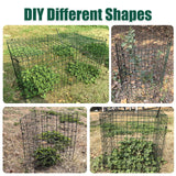 KEOHOLI 10 Packs Plant Protectors Cages from Animals, 12" x 12" 30 Pcs Wire Meshs with 200 Pcs Zip Ties and 30 Pcs Stakes, Plant Protector Cages from Rabbits Squirrels Chicken for Vegetables Flowers
