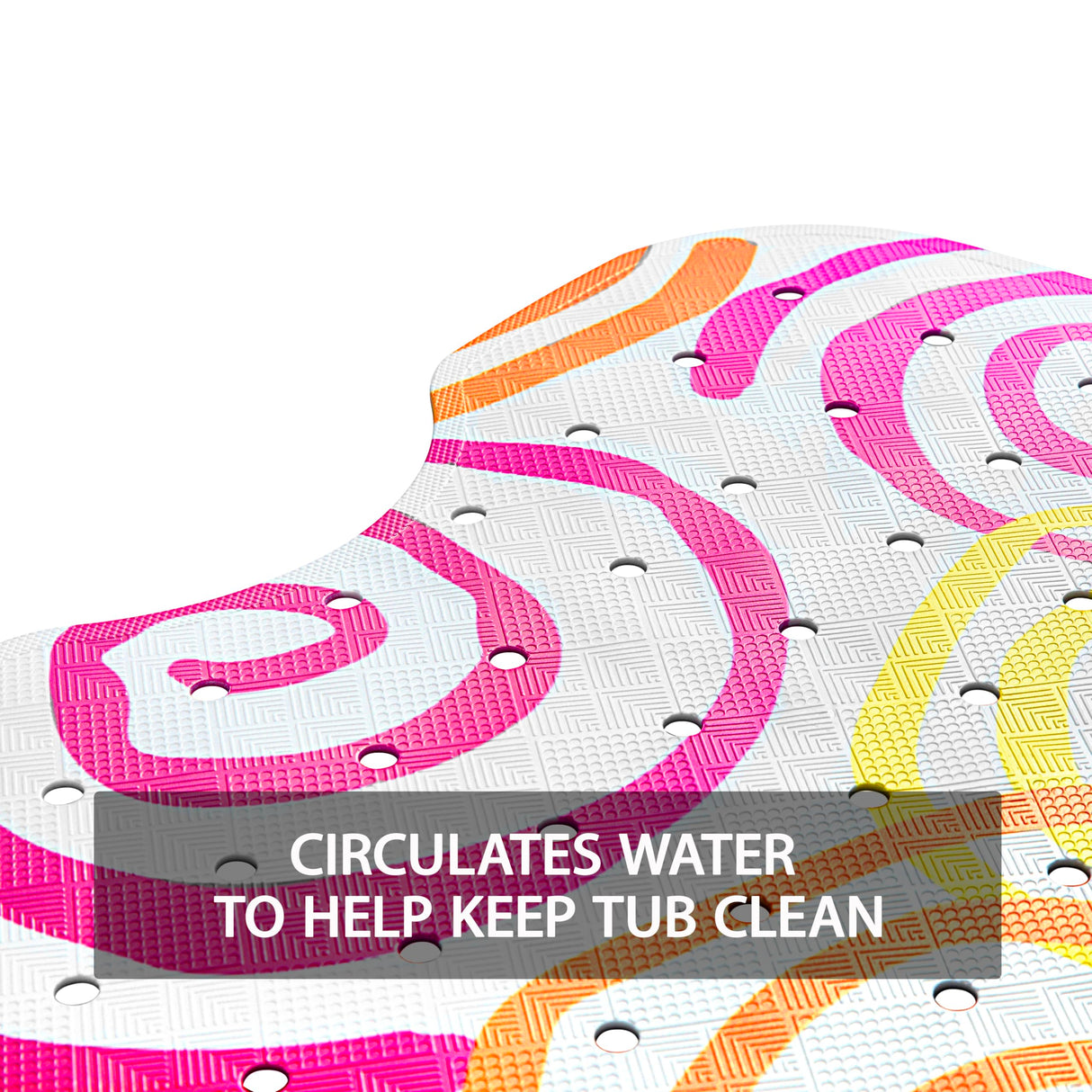 YINENN Bath and Shower Safety Mats 40x16 inch, Non Slip with Suction Cups for Bathroom Stall and Tub Floor, Extra Large and Machine Washable, Drain Holes Keep Bathtub Clean, Colored Circles