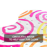 YINENN Bath and Shower Safety Mats 40x16 inch, Non Slip with Suction Cups for Bathroom Stall and Tub Floor, Extra Large and Machine Washable, Drain Holes Keep Bathtub Clean, Colored Circles