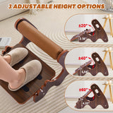 Spacocld Foot Rest for Under Desk at Work- Adjustable Rocking Foot Stool with 3 Height Positions and Soft Crossbar, Ergonomic Wooden Footrest with Anti-Slip Surface for Home, Office