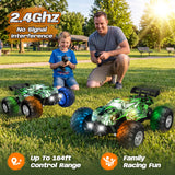 Remote Control Car All-Terrain 1:18 Rc Car with LED Lights 2 Batteries