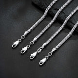 Maxcate 925 Sterling Silver Bracelet for Men, 3MM Wheat Chain 7.5 Inches
