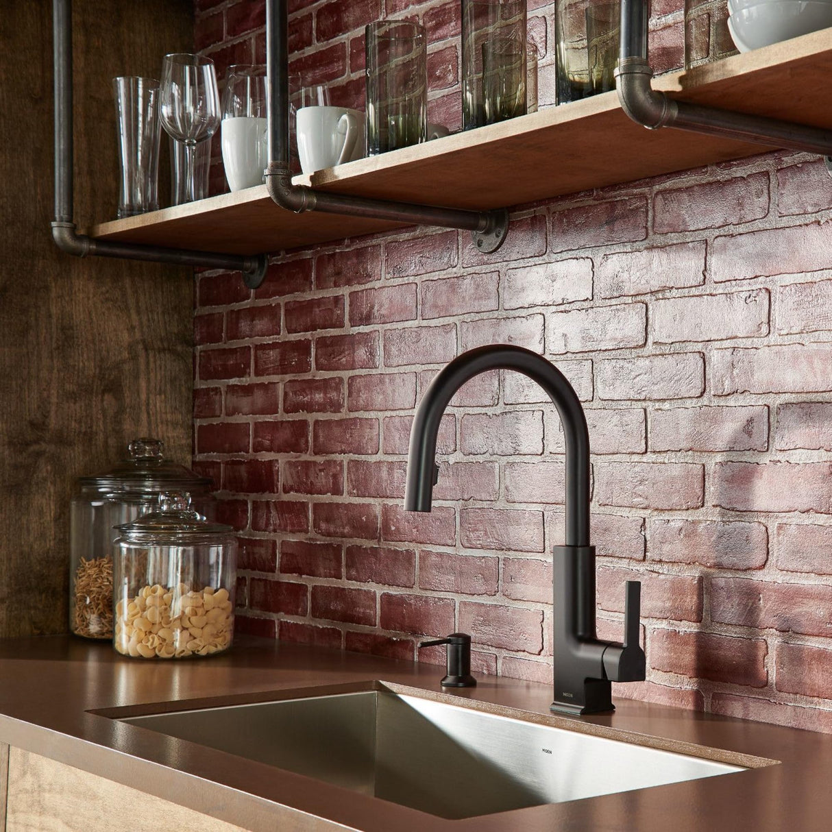 Moen Modern Deck Mounted Lotion or Kitchen Soap Dispenser Pump, Matte Black, 3942BL