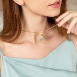 Forget-Me-Not and Queen Anne's Lace Pressed Wildflower Necklace | Gold Pressed Flower Necklace | Personalized Handmade Necklaces for Women | Forget-Me-Not Jewelry | Alaska State Flower Jewelry | 18”