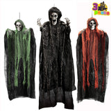 JOYIN Halloween Hanging Grim Reapers (3 Pcs), One 47” and Two 35” Grim Reapers, Halloween Skeleton Flying Ghost for Haunted House Prop Décor, Outdoor Indoor Décor