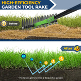 Garden Rake 51" – Dual-Sided Shrub Rake with 13" Sharp Metal Tines, Lightweight Multi-Purpose Yard Tool, Reversible Head for Lawn, Soil, Shrub, Mulch & Leaf Cleanup