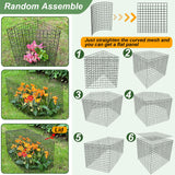 6 Pack Plant Protector from Animals, 13.5" Dia x 14" H Wire Plant Protectors, 18pcs Pre-Bent Metal Mesh to Keep Animals Out with Zip Ties & Stakes (6 Packs)