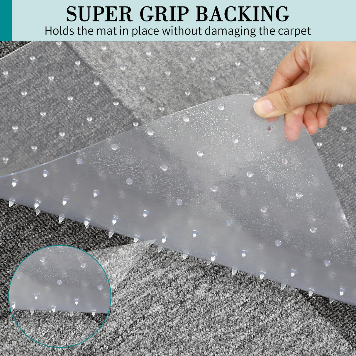 BesWin Office Chair Mat for Carpet, 48'' x 36'' Clear Floor Mat for Low and No Pile Carpeted Floors, Thick and Sturdy Carpet Protector for Work, Home, Gaming, Easy Glide and Flat Without Curling