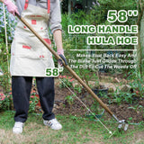 Haliaeetus Hula Hoe, 58'' Stirrup Hoe with Comfortable Wood Long Handle