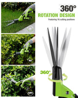 WORKPRO Grass Shears Handheld, Grass Clippers with 360 Degree Swivel Blades