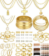 FANDY 137 Pieces Gold Jewelry Set for Women