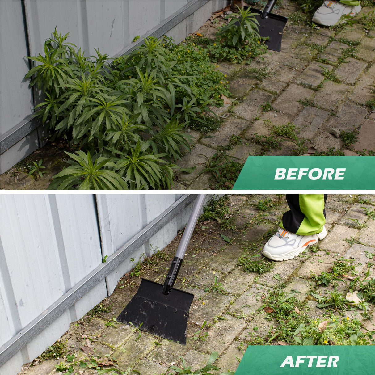 Suchtale Flat Shovel, 11-Inch Floor Scraper, Long Handle Weed Scraper