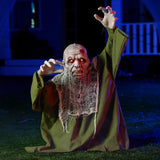 JOYIN Halloween Animated Zombie Groundbreaker Outdoor Decor with Light Up Eyes Creepy Animatronic Decorations with Movable Arms for Halloween Party Prop and Lawn Patio Yard Outside Decorations
