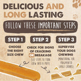 Mighty Paw Yak Chews, Long Lasting Hard Chew for Large Dogs, 4 Pack