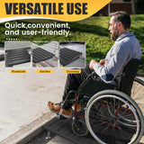 Nuvium Threshold Ramp for Doorways, Adjustable Height 2.6"-7.3" Aluminum Wheelchair Ramp with Heightening Screws and Swivel Angle Leg, 1100lbs Load Capacity, 30"Wide Curb Ramp for Trolley,Power Chairs