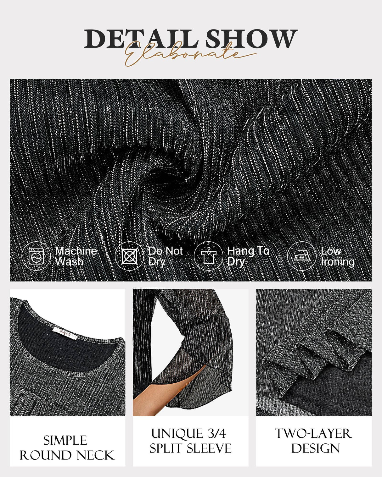 Bebonnie Holiday Outfits for Women 2025: Women's Long Sleeve Fall Winter Fashion Elegant Sparkly Sequin Casual Dressy Shirts Fancy Cute Mesh Blouses Christmas Flowy Tunic Tops Black SilverXL