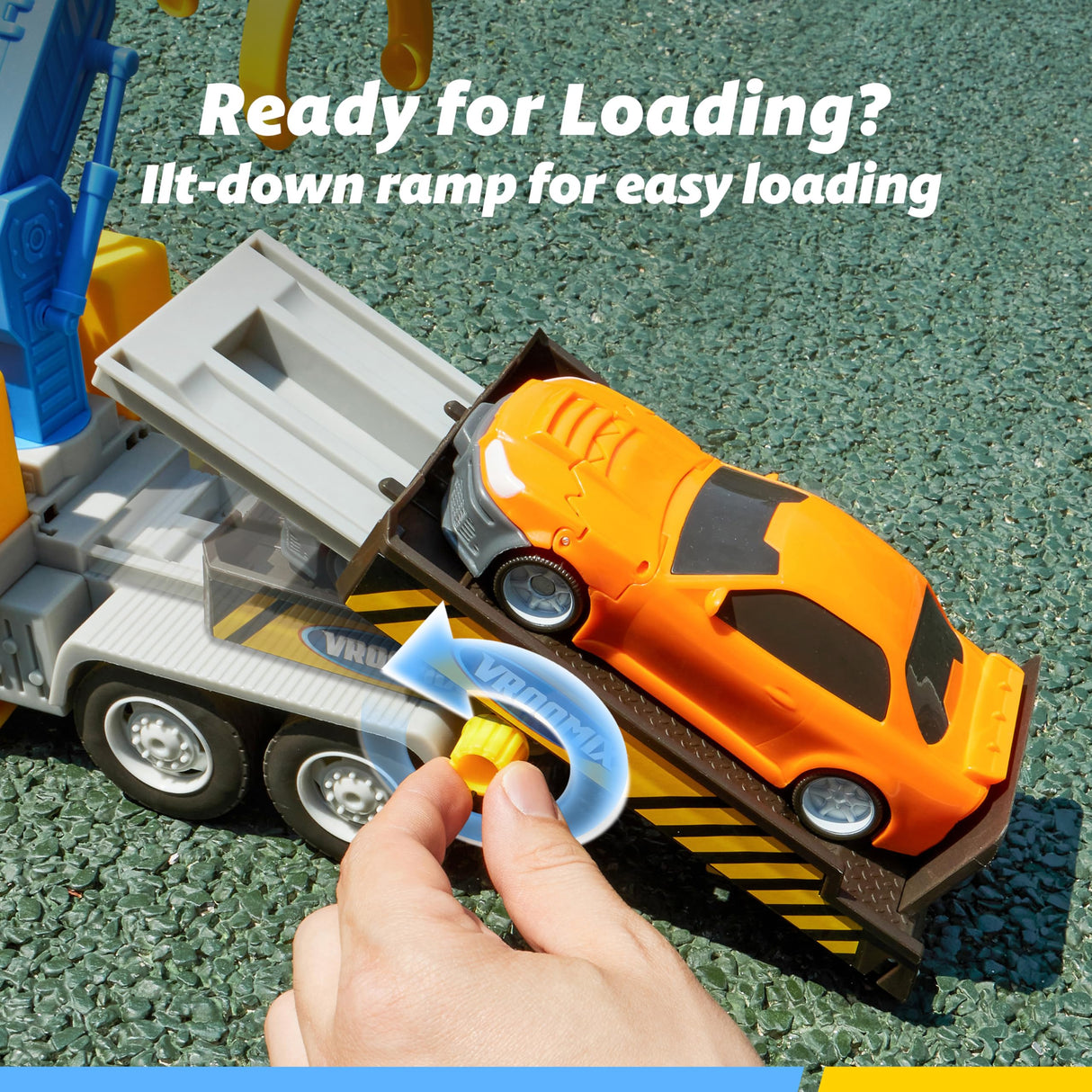 Kids Tow Truck Toys for 3 4 5 6 7 Years Old Boys, Toddler Car Toys, Large Truck with 2 Transformation Cars and Multi-Functional Trailer, Crane with Lights and Sounds, Christmas Birthday Gifts