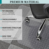 BesWin Office Chair Mat for Carpet, 48'' x 36'' Clear Floor Mat for Low and No Pile Carpeted Floors, Thick and Sturdy Carpet Protector for Work, Home, Gaming, Easy Glide and Flat Without Curling