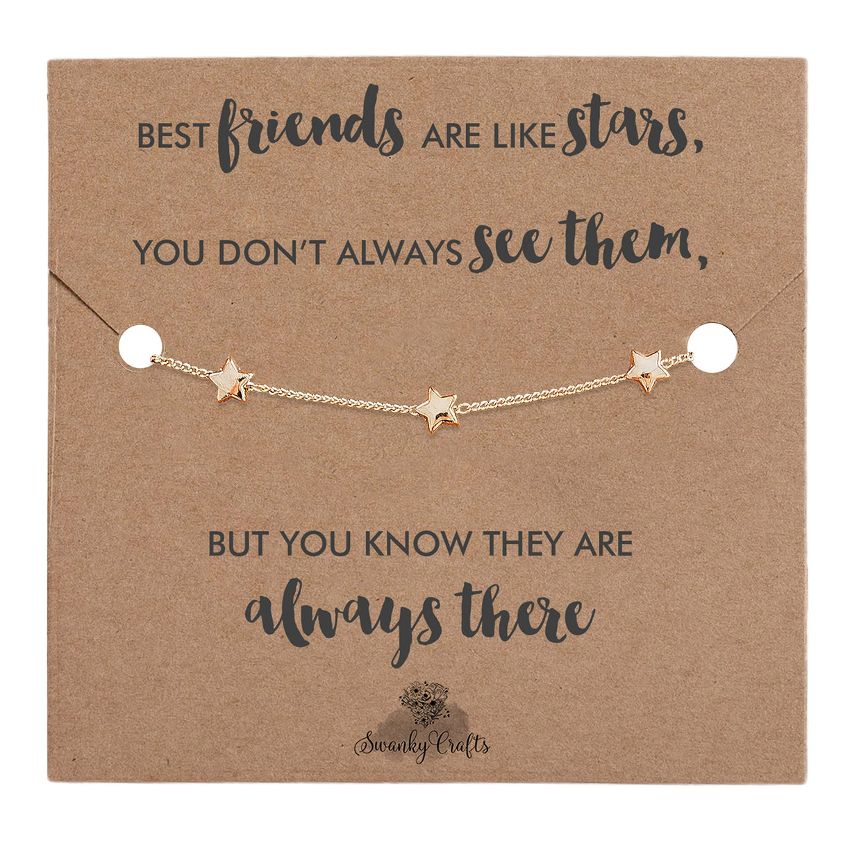 Swanky Crafts Best Friend Birthday Gifts For Women - Friend Gifts For Women, Friendship Gifts For women, Birthday Gift For Best Friend Bracelets - Golden Plated Star Bracelet With Gift Wrap