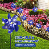 BATTIFE Reflective Pinwheels for Yard and Garden, Pre-Installed Sparkly Blind Birds Pin Wheel, Scare Birds & Animal Away Wind Spinner, 10 Pack (Blue)