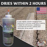 Tharos Distribution Magic Crack Filler 2.5LB Asphalt Black, for Filling in Cracks on Asphalt Driveways and Roads. Installs Easily Dry Granular No Mess and DIY (Black, 1)