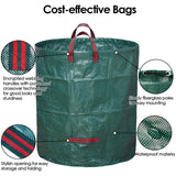 5-Pack 72 Gallon Yard Waste Bags,Reusable Collapsible Garden Leaf Bags with Plastic Ring,Standable,with Gardening Gloves,for Camping & Recycling Leaves,Lawn Debris & Grass Clippings