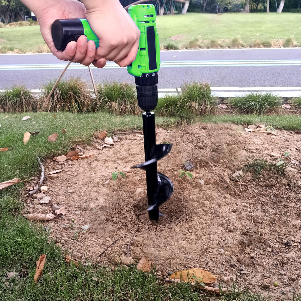 SYITCUN 4"X16" Heavy-Duty Auger Drill Bit for Planting - Garden Spiral Drill Bit - Bulb Planter Tool & Post Hole Digger - 3/8" Hex Drive