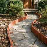 WORTH Garden Edging Border 7.9" H x 42" L, Flexible Short Wood Fence Roll Brick Red Finish, Wooden Lawn Edging for Landscaping, Wood Edging Borders for Flower Beds, Lawn & Tree Borders