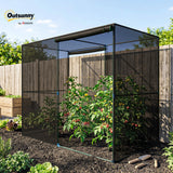 Outsunny 8' x 4' x 6' Crop Cage with Zippered Doors Vegetable Garden, Black