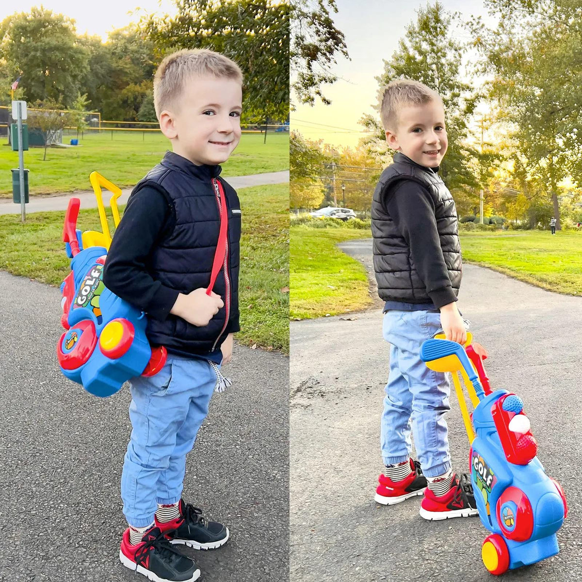 Liberry Toddler Golf Clubs Set Toy for Boys Ages 1 2 3 4 with Mat, Blue